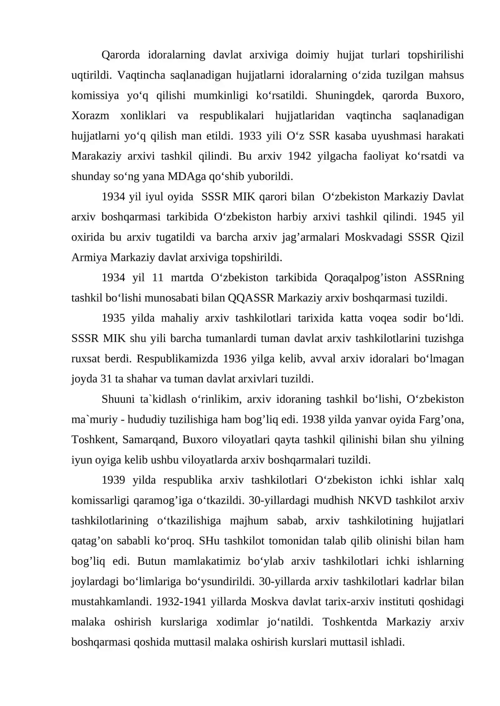 O‘zbekistonda 1925-1940 yillarda arxiv ishi tarixi 4