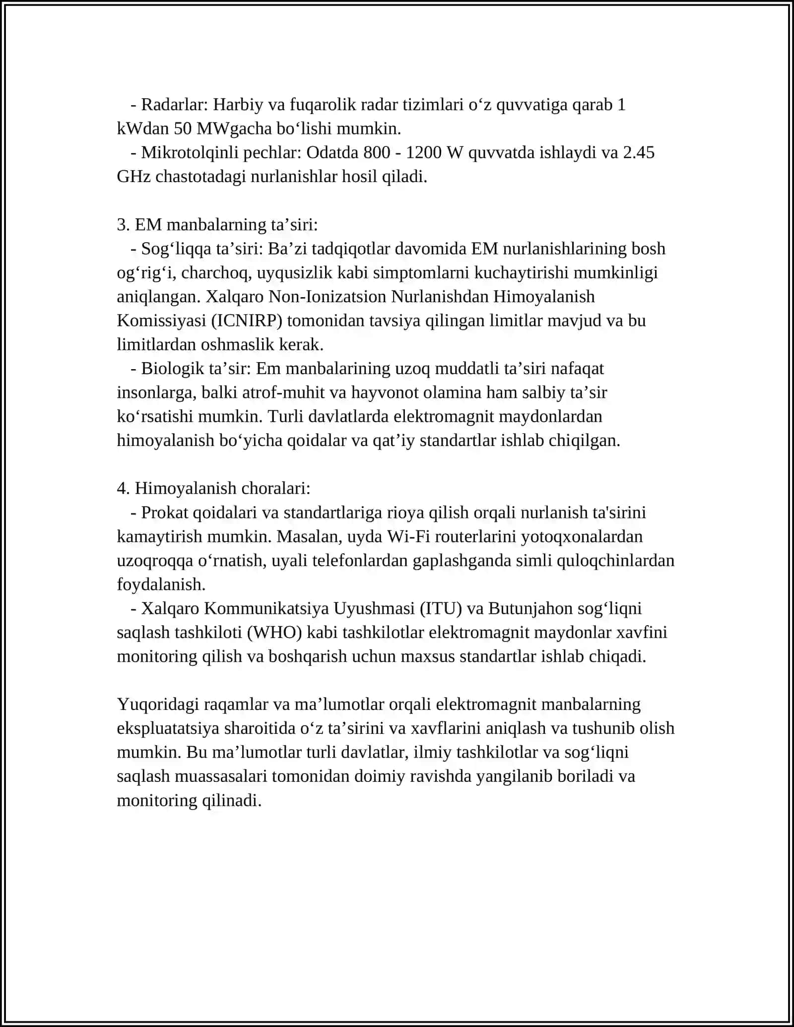 EKPULATITSIYA SHAROITIDA EM MANBALARINI XAFVLI TA’SIR ETUVCHI XUDUDI 4