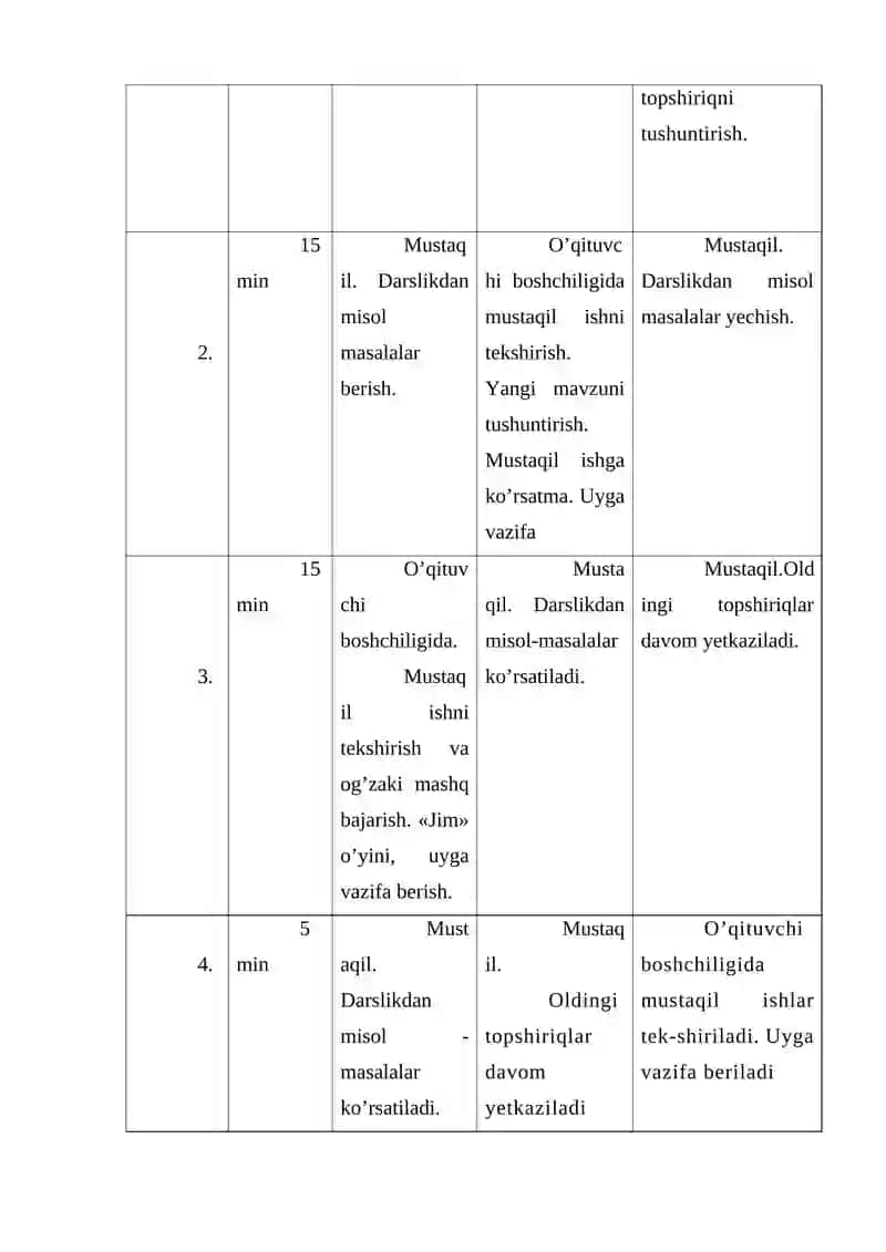 Oz komplektli maktablarda matematika o’qitish xususiyatlari 4