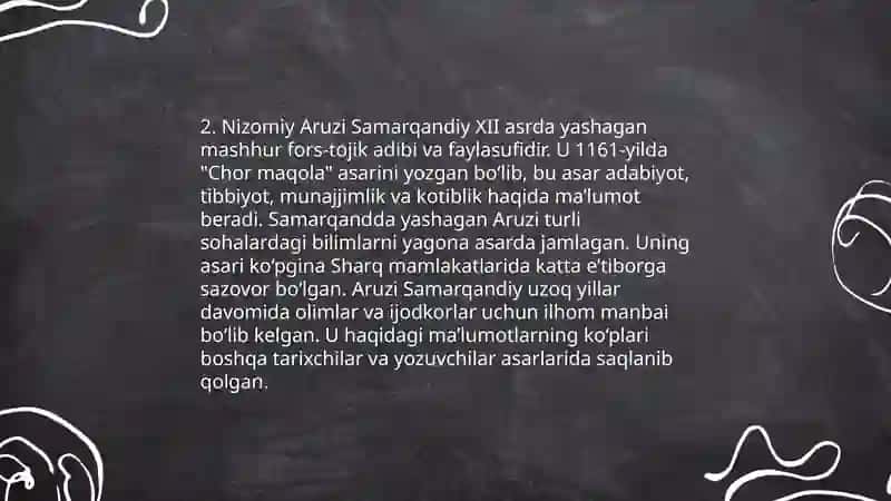 Chahor maqola Nizomiy Aruzi Samarqandiy 4