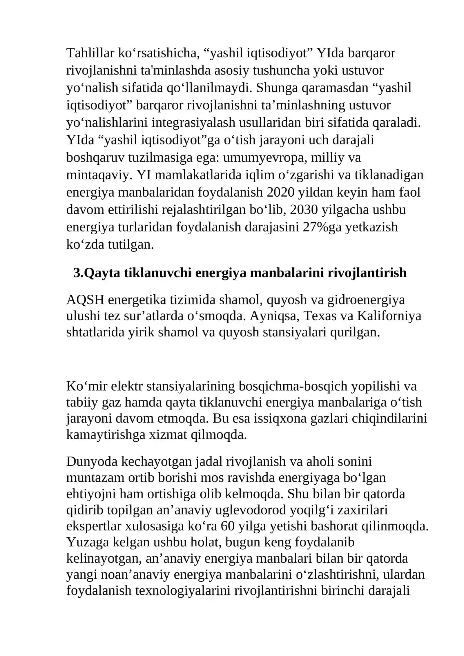 Yashil iqtisodiyotga o'tishning AQSH tajribasi 4