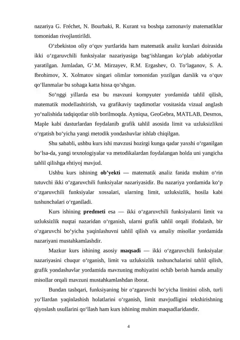 Ikki o‘zgaruvchili funksiyaning bir o‘zgaruvchi bo‘yicha yaqinlashishi 4