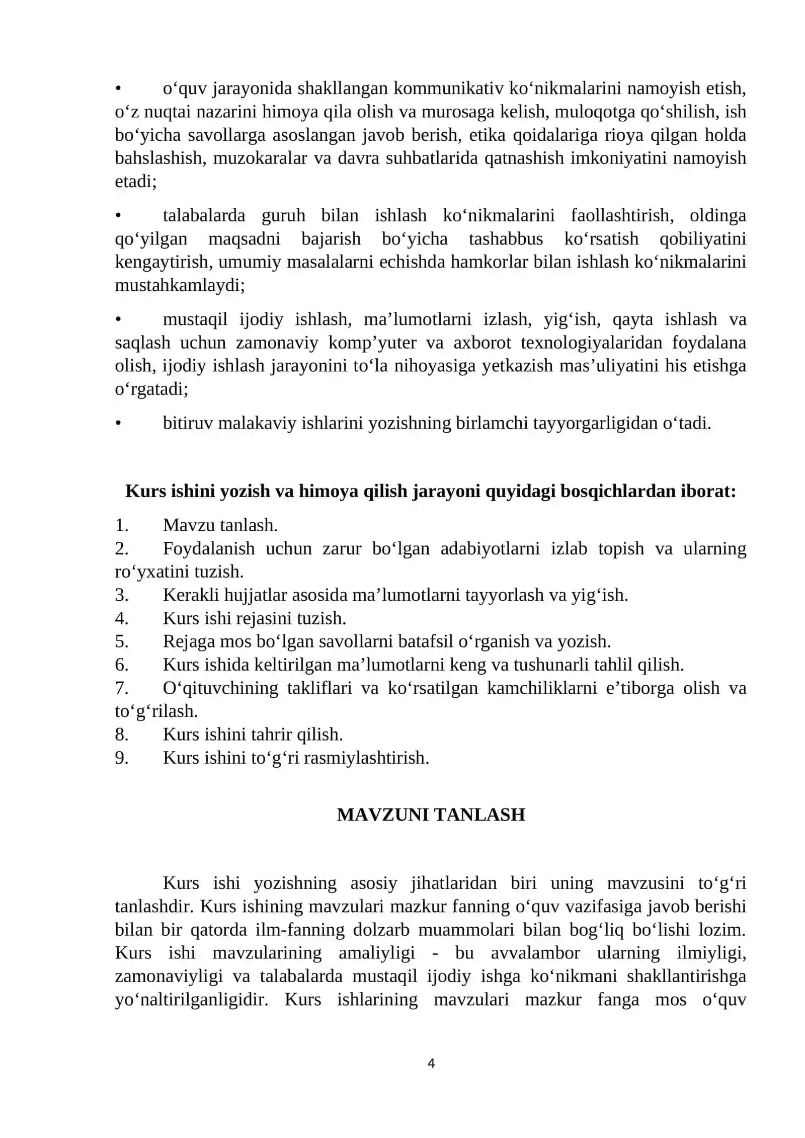 Ingliz tili o‘qitish metodikasi fanidan kurs ishi 4