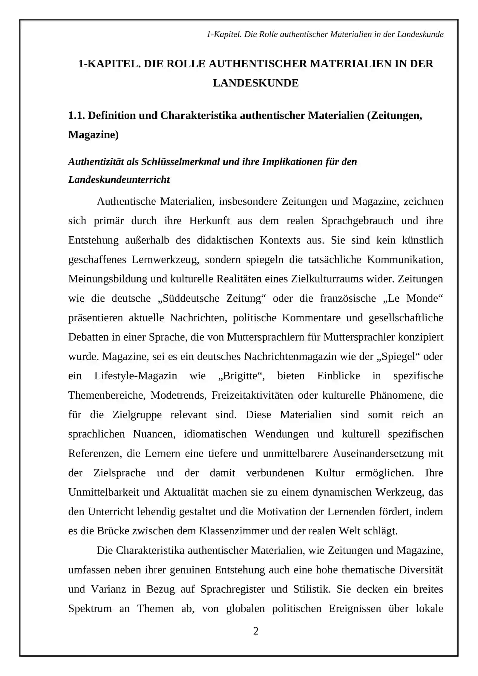 Einsatz authentischer Materialien (Zeitungen, Magazine) zur Vermittlung Landeskunde 4