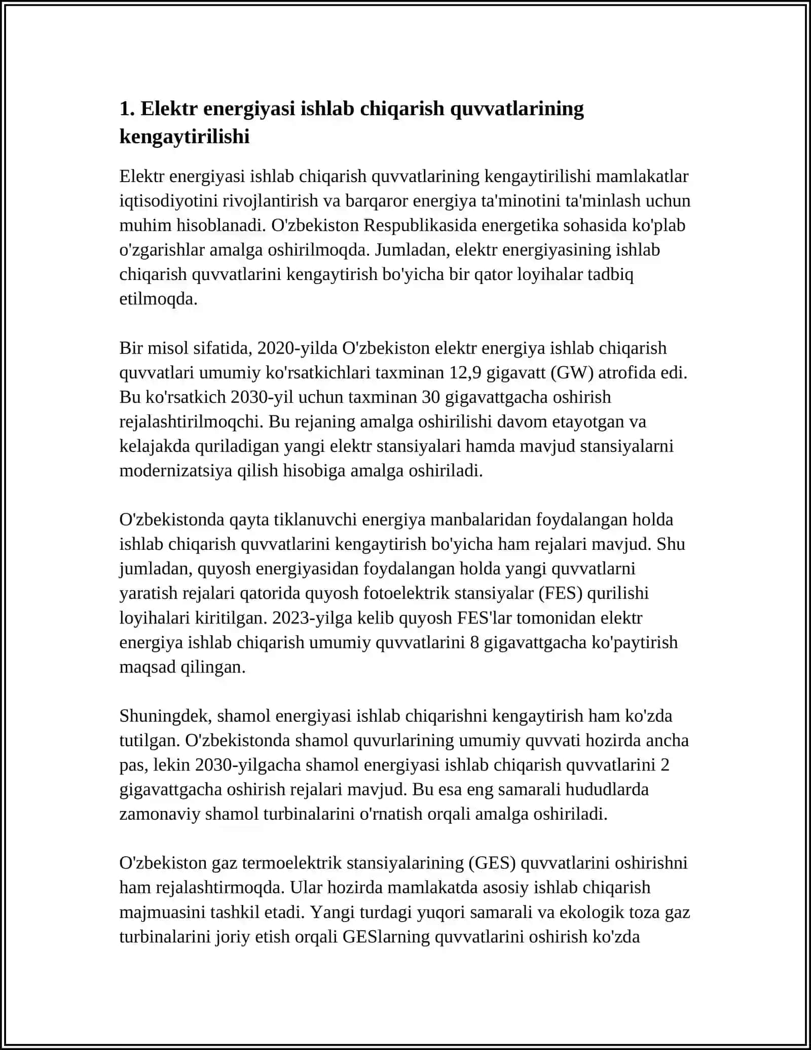 OZBEKISTON ELEKTR ENERGETIKA SOHASINING RIVOJLANISH ISTIQBOLARI 4