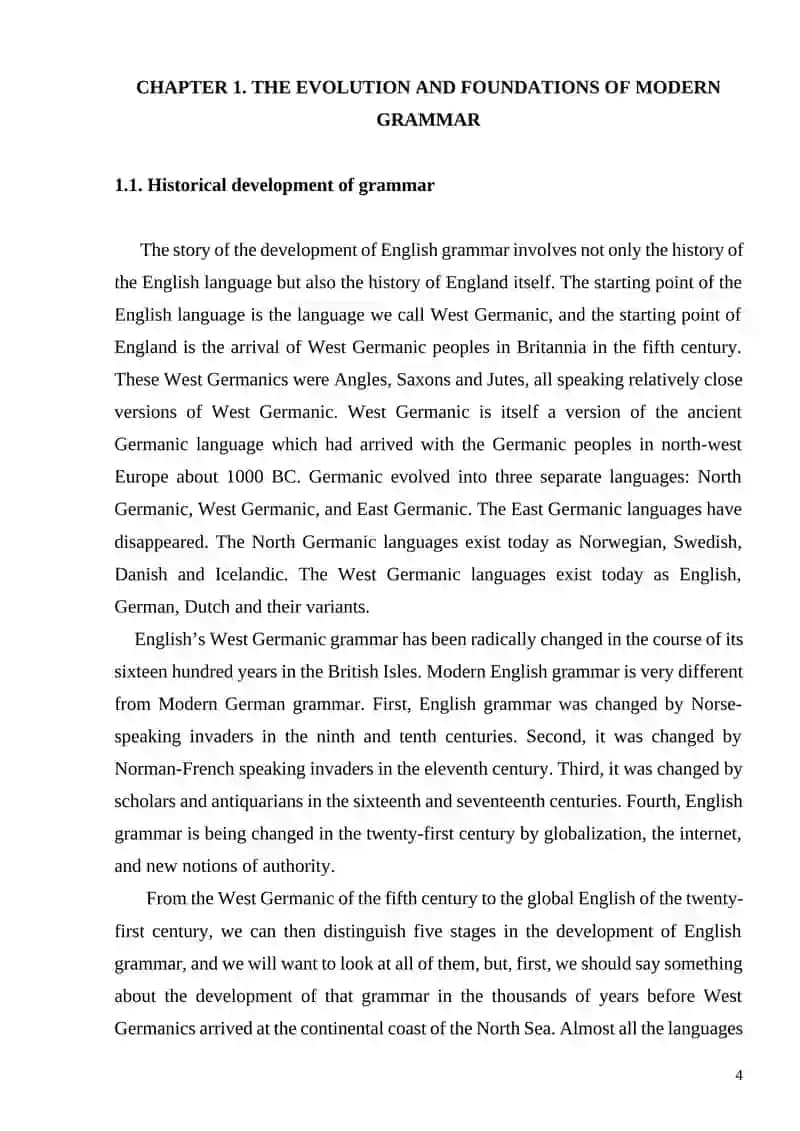 Course Work on Theoretical Aspect of Language 4