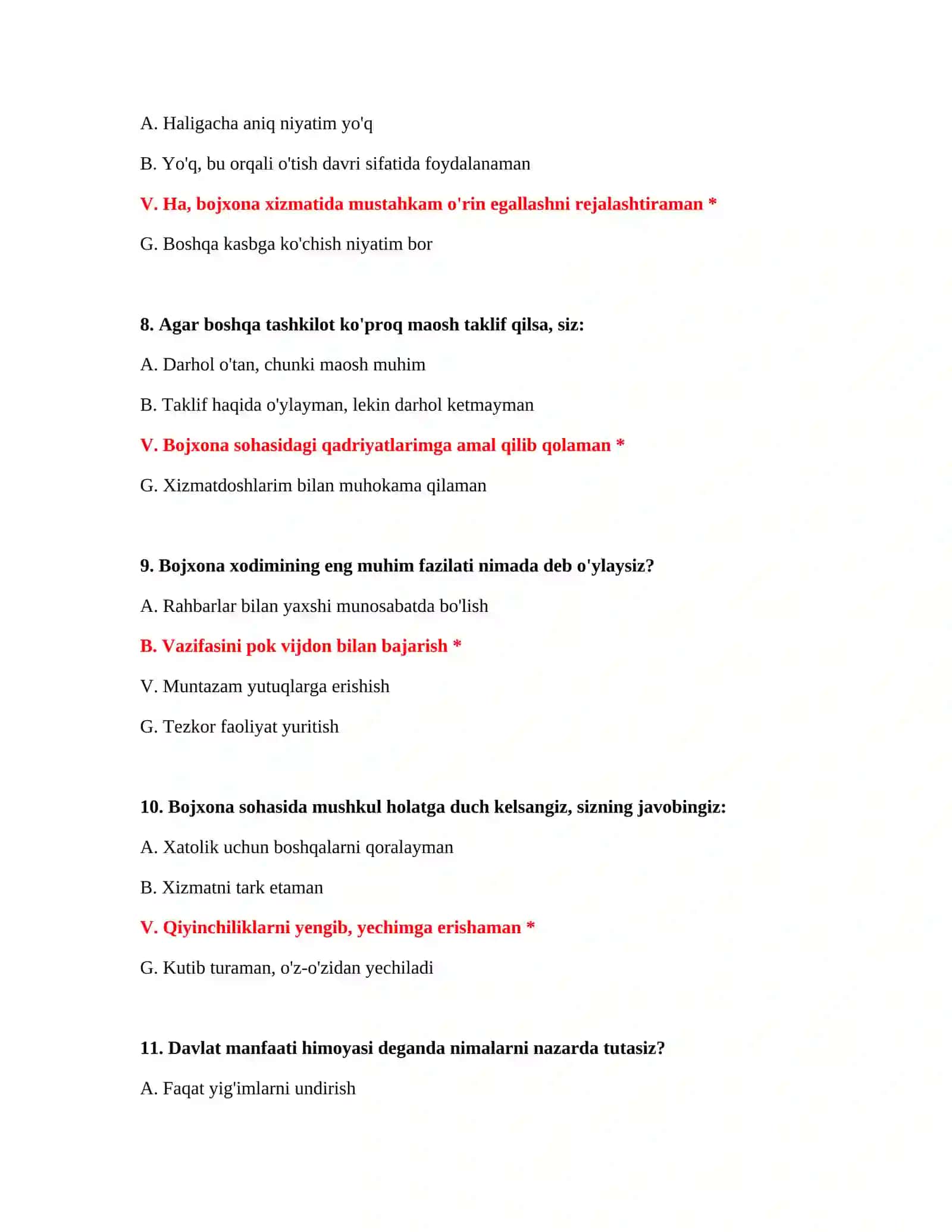 BOJXONA XIZMATIDA SARALASH IMTIHONGA TAYYORLANISH - LOGIK TESTLAR 4