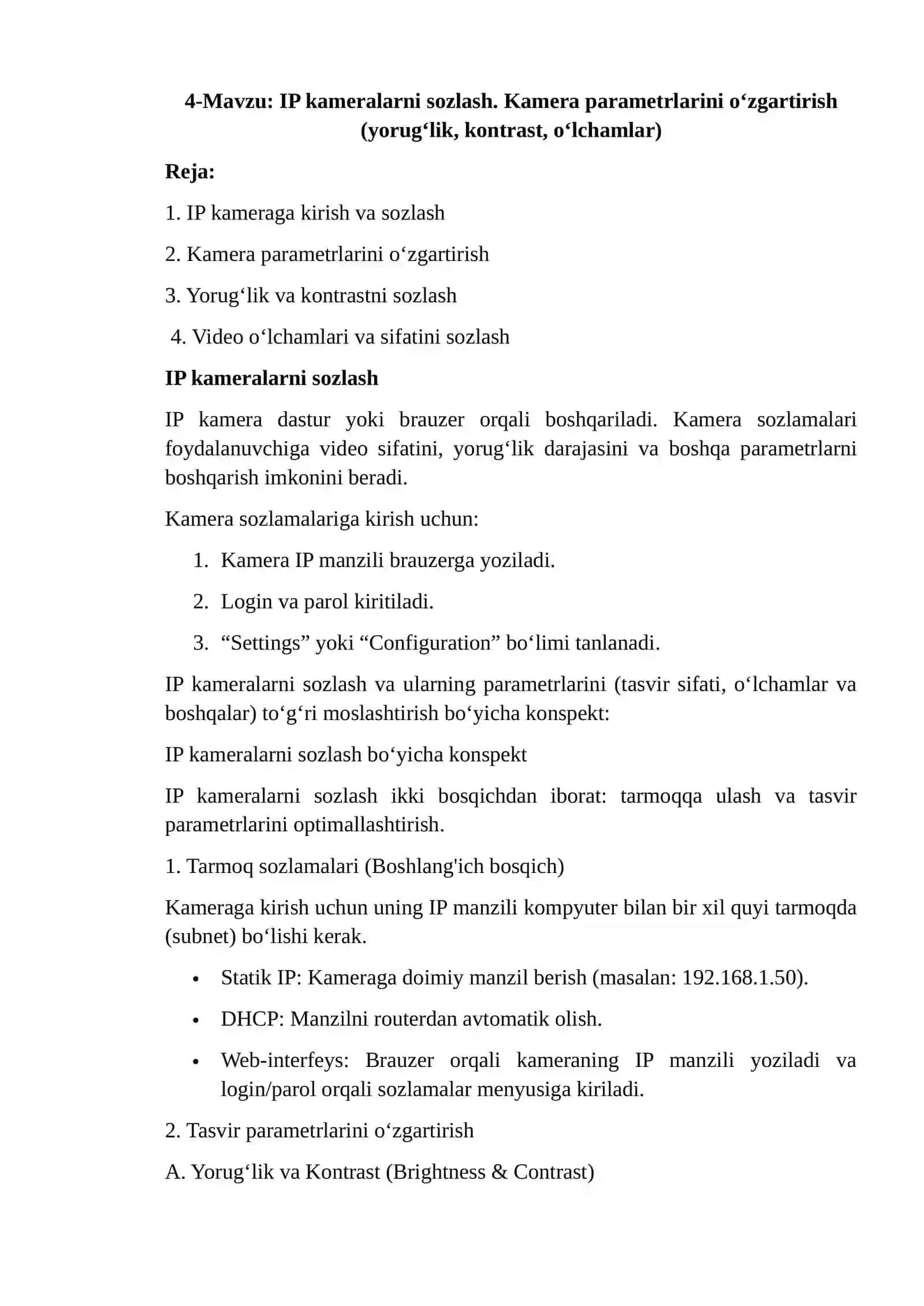 Kompyuter tizimlari va komplekslari - IP kameralarni sozlash 4