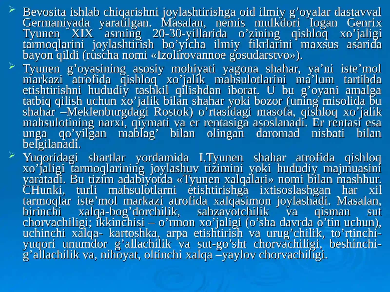Ishlab chiqarishni joylashtirish va hududiy majmualarning klassik g’oyalari 4