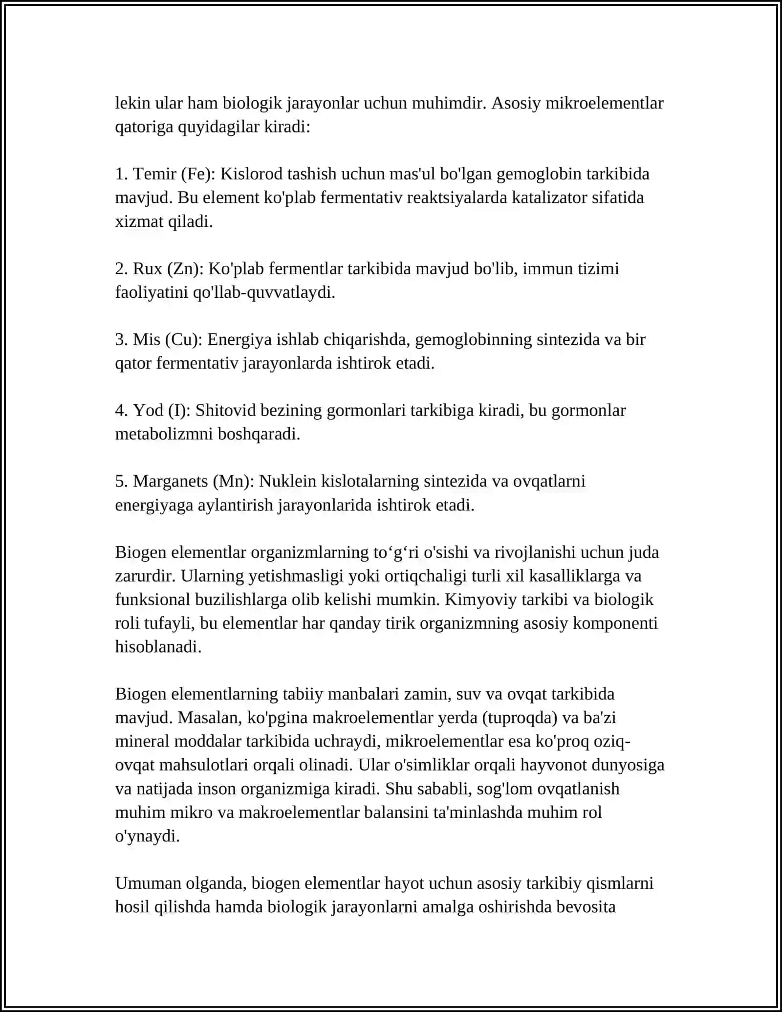 BIOGEN ELEMENTLAR KIMYOSI.ZAHARLI ELEMENTLAR KIMYOSI 4