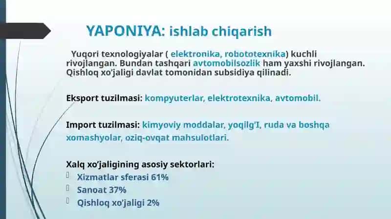 YAPONIYA IQTISODIYOTI 4