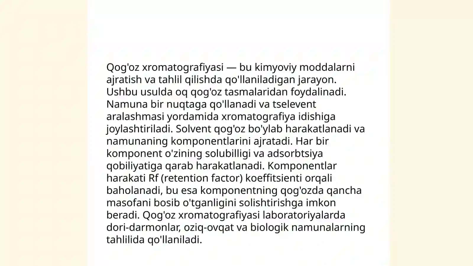 Qog'oz xromotografiyasi 4