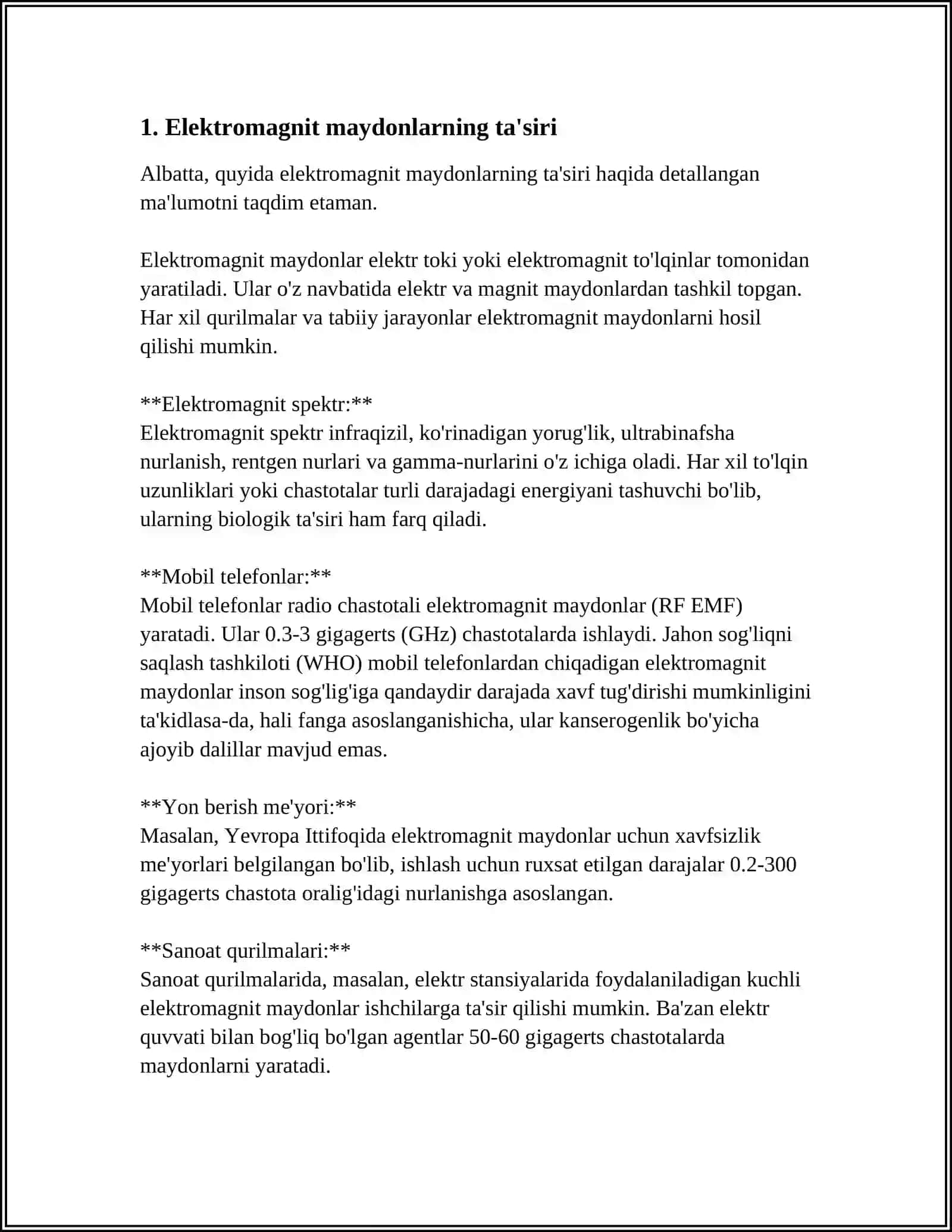 ELEKTROMAGNIT MAYDONLARDAN MUXOFAZALANISH VOSITALARINI TAYYORLASHDA ISHLATILADIGAN ASOSIY MATYERIALLAR 4