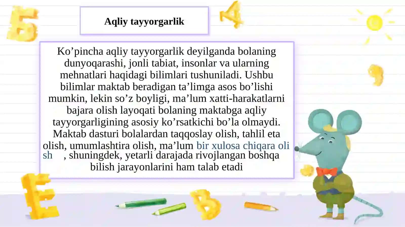 Maktab gatayyorgarlik muammosi 4