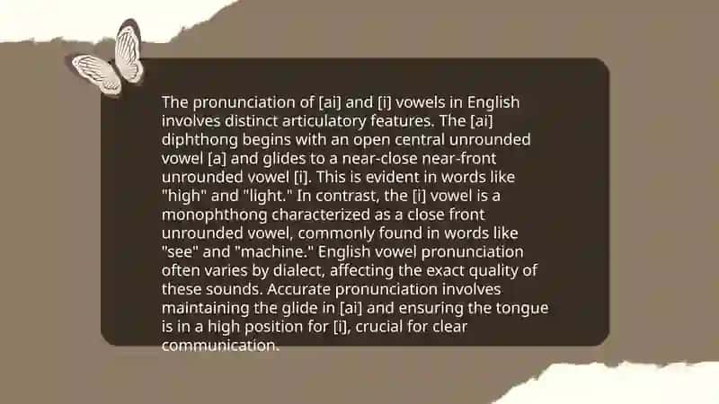 The vowel sound [ai] and [i] 4