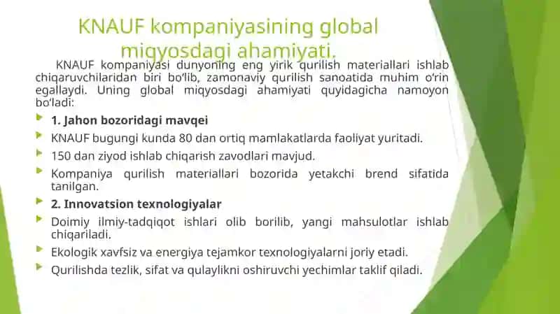 KNAUF maxsulotlarini ishlab chiqarish texnologiyasi. 4