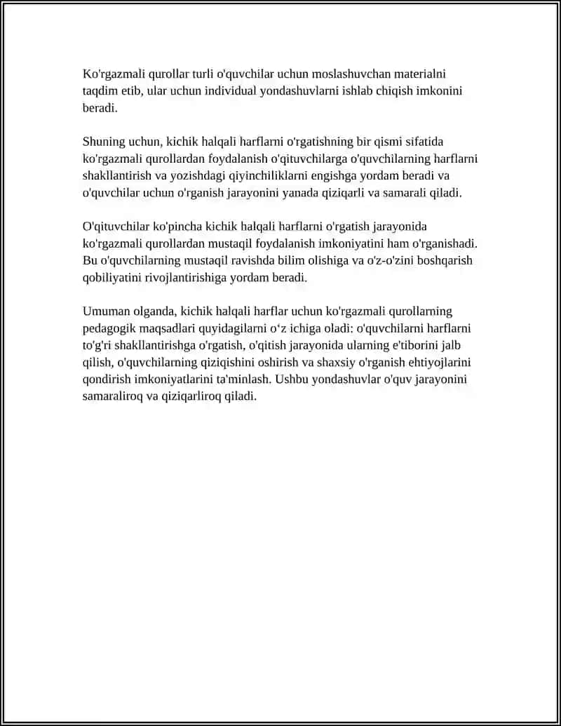 Kichik halqali harflar uchun ko'rgazmali qurollar tayyorlash 4