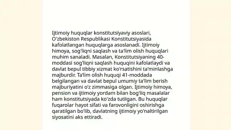 Iqtisod,ijtimoiy madaniy va ekalogik huquqlarning konistutsiyaviy asoslari 4