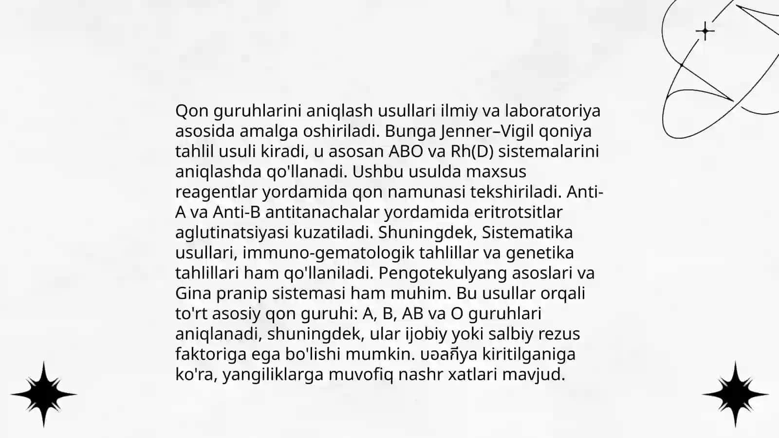 Qon guruhlari. Rezus faktor. Qon quyish asoslari 4