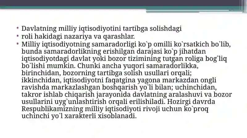 Bozor iqtisodiyotini tartibga solishda davlatning roli 4