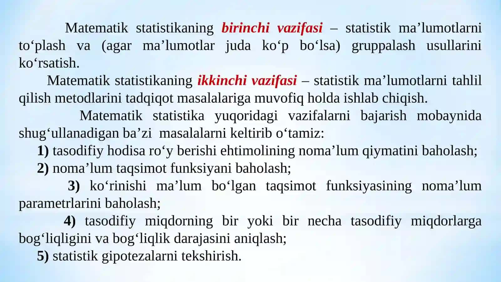 FUNKSIONAL, STATISTIK VA KORRELYATSION BOG‘LANISH. CHIZIQLI REGRESSIYA TENGLAMASI 4