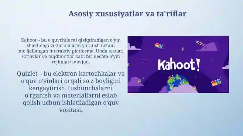Kahoot va Quizlet 4