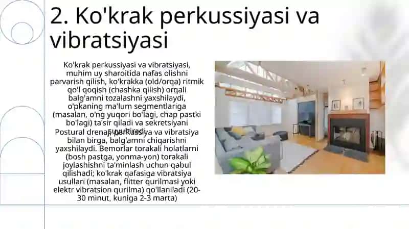 Nafas yo'lari kasaliklarida bemorlarni xalq tabonati yordamida uy sharoyitida parvarishlash 4