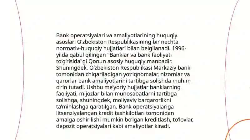 Bank operatsiyalarini huquqiy tartibga solish 4