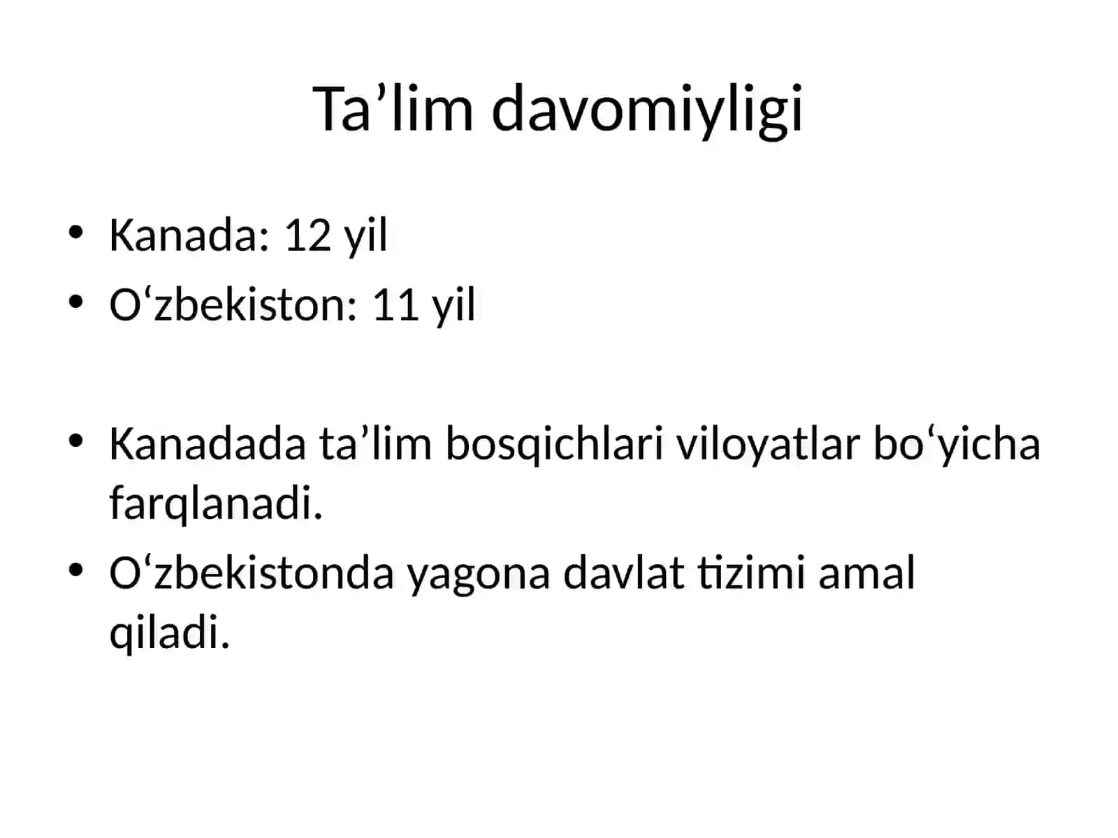 Kanada va O‘zbekiston ta’lim tizimining qiyosiy tahlili 4