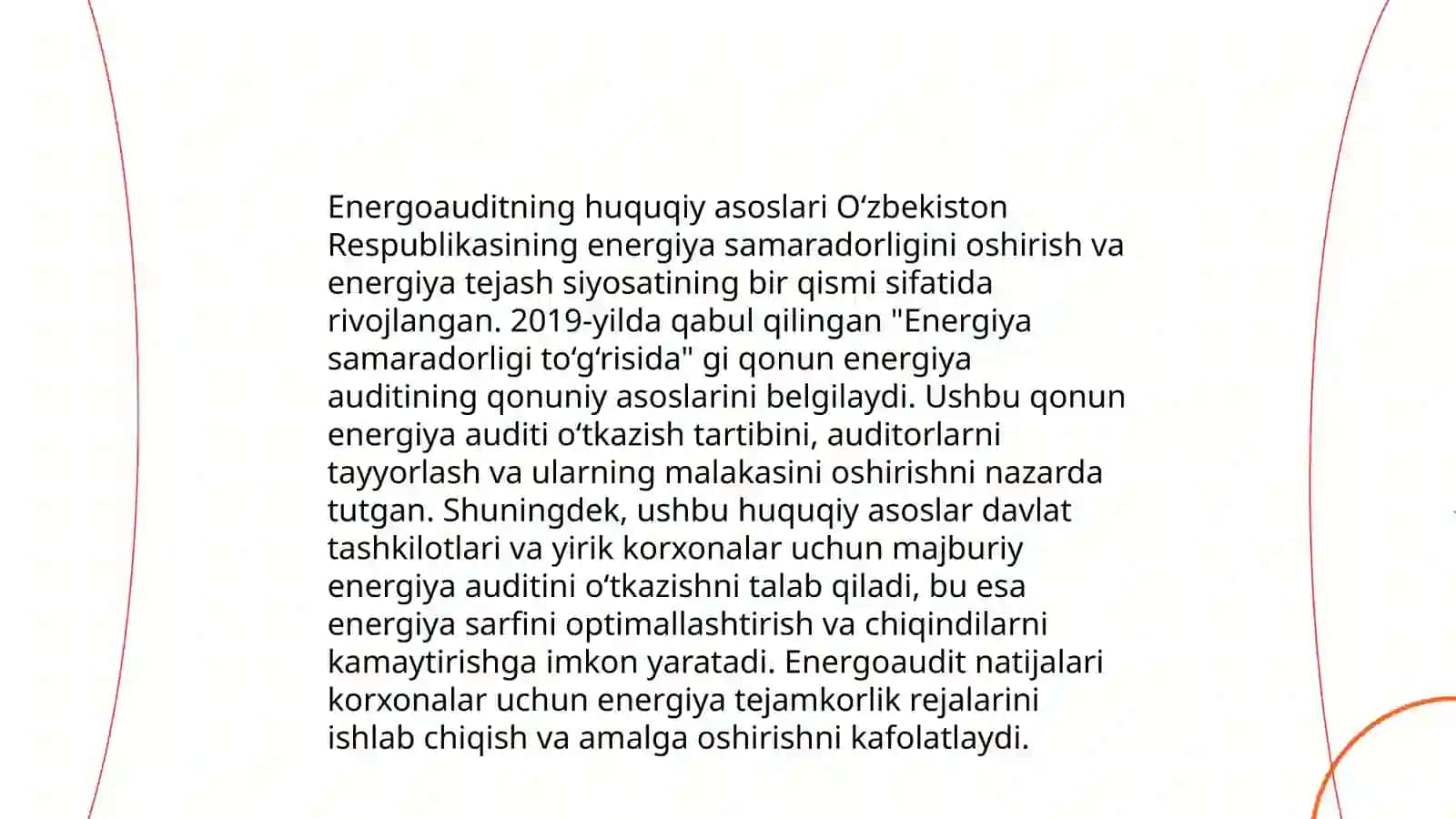 Energetika tekshiruvlari va energoaudit o‘tkazishni tashkil etish 4