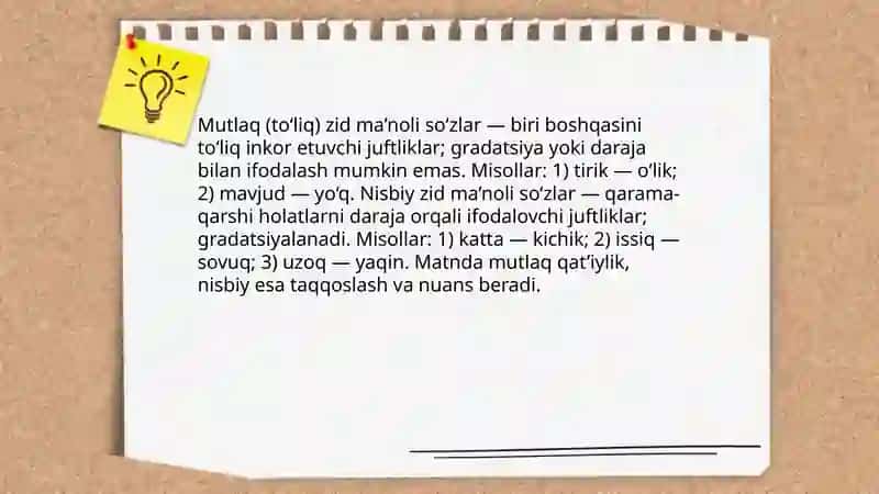 Zid ma’noli so‘zlar: ta’rif va turlari 4