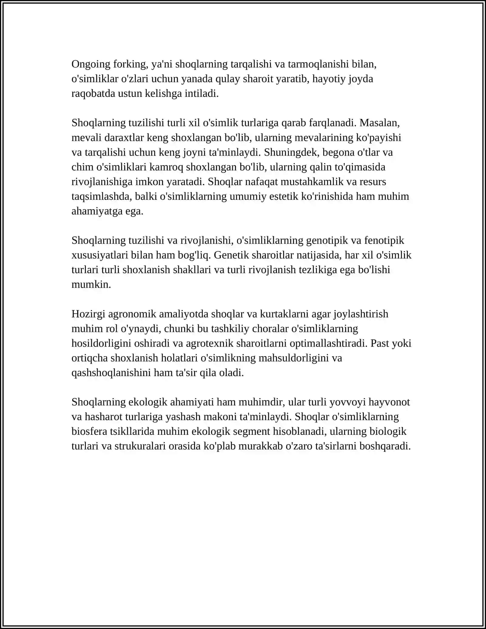 SHOXLAR VA KURTAKLARNING TUZULISHI SHOXLANISH TURI BILAN TANISHTIRISH 4