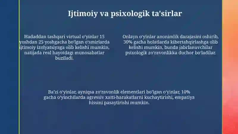 Virtual o'yinlarning asoratlari 4