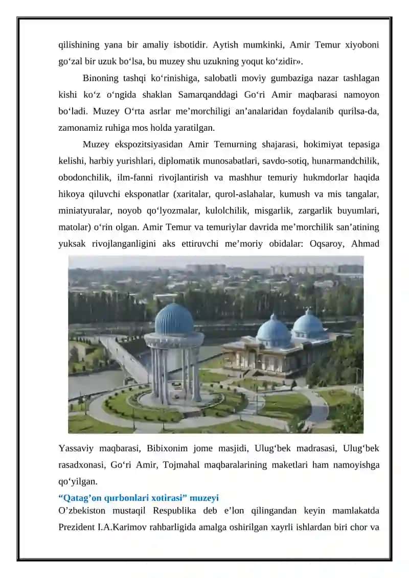O‘ZBEKISTON TARIXI DAVLAT MUZEYI 4