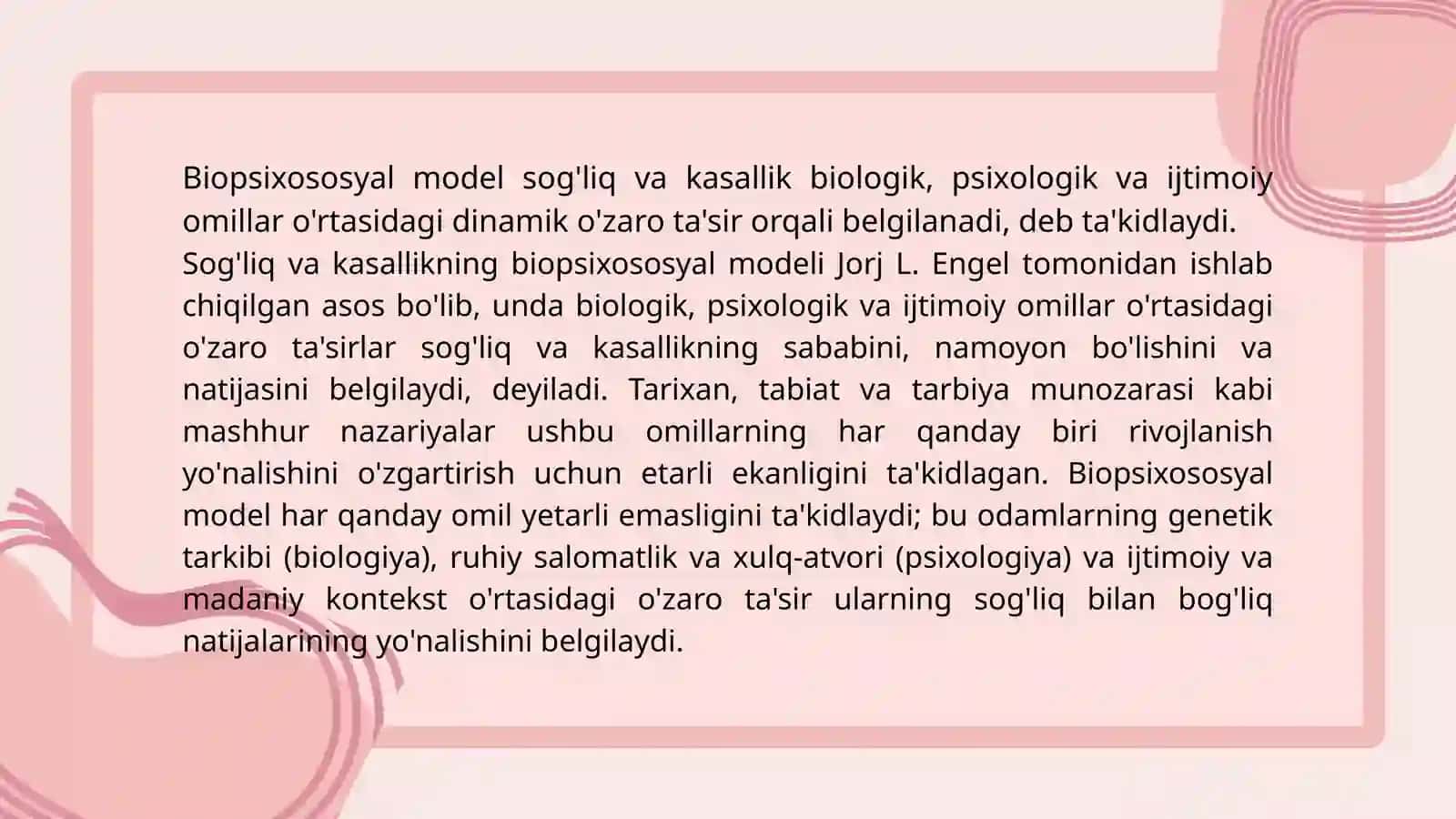 SALOMATLIK TIZIMLITUSHUNCHA SIFATIDA. SALOMATLIK OMILLARI mavzusida slayd taqdimot 4