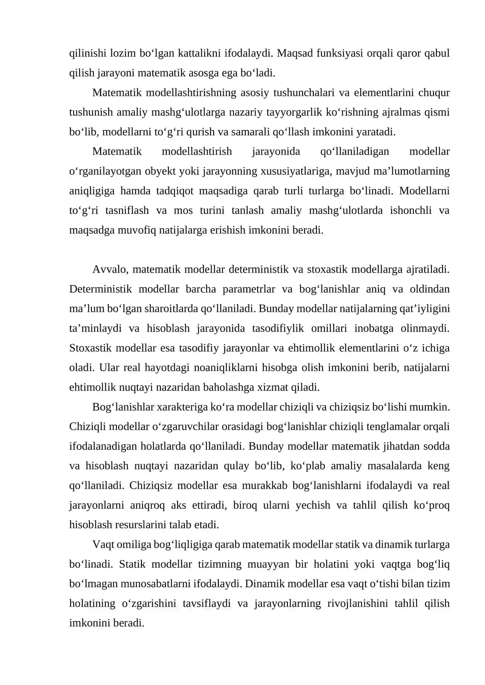 Matematik modellashtirishda amaliy mashg‘ulotlarga nazariy tayyorgarlik ko‘rish 4