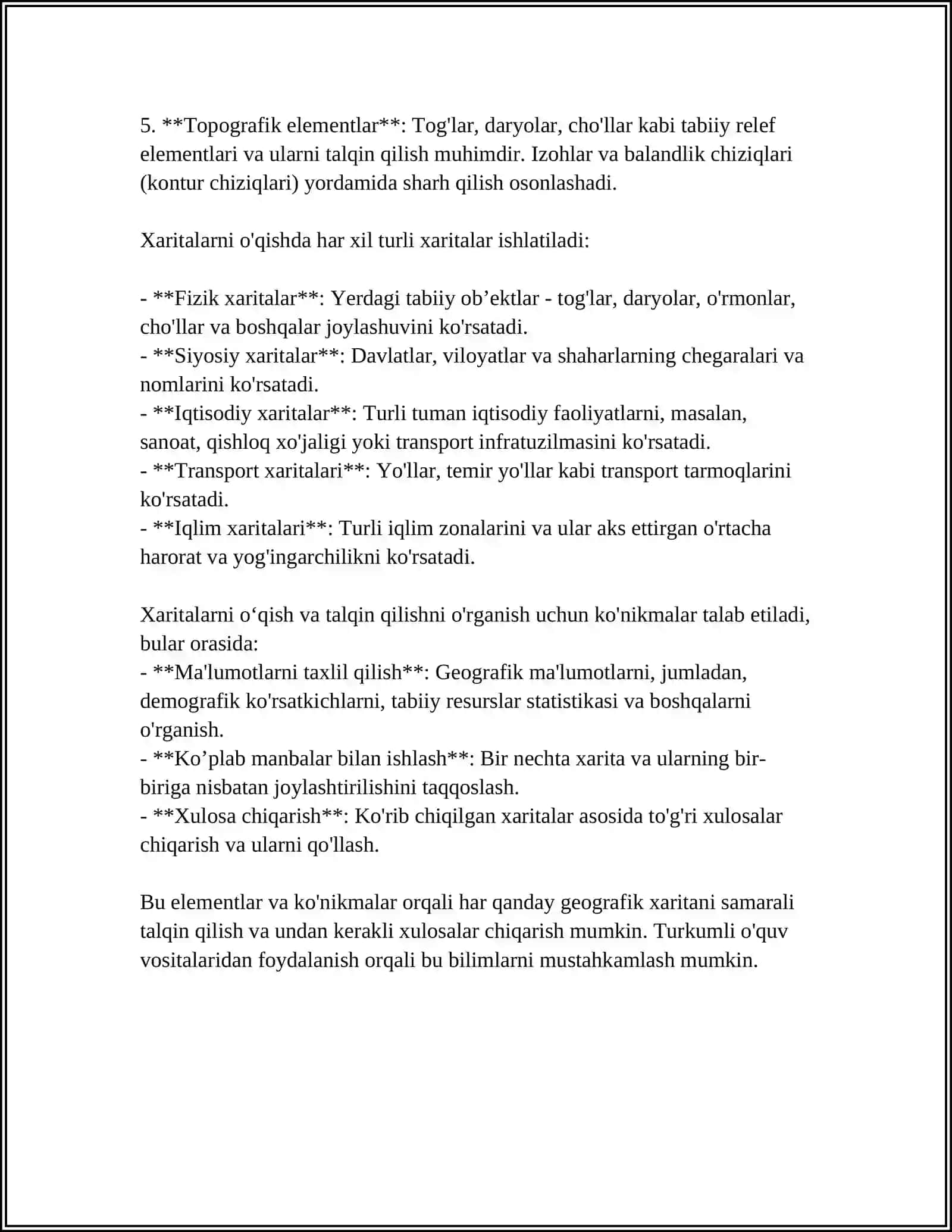GEOGRAFIK VOQEA VA HODISALARNI TASVIRLAYDIGAN OʻQUV VOSITALARIDAN FOYDALANISH 4