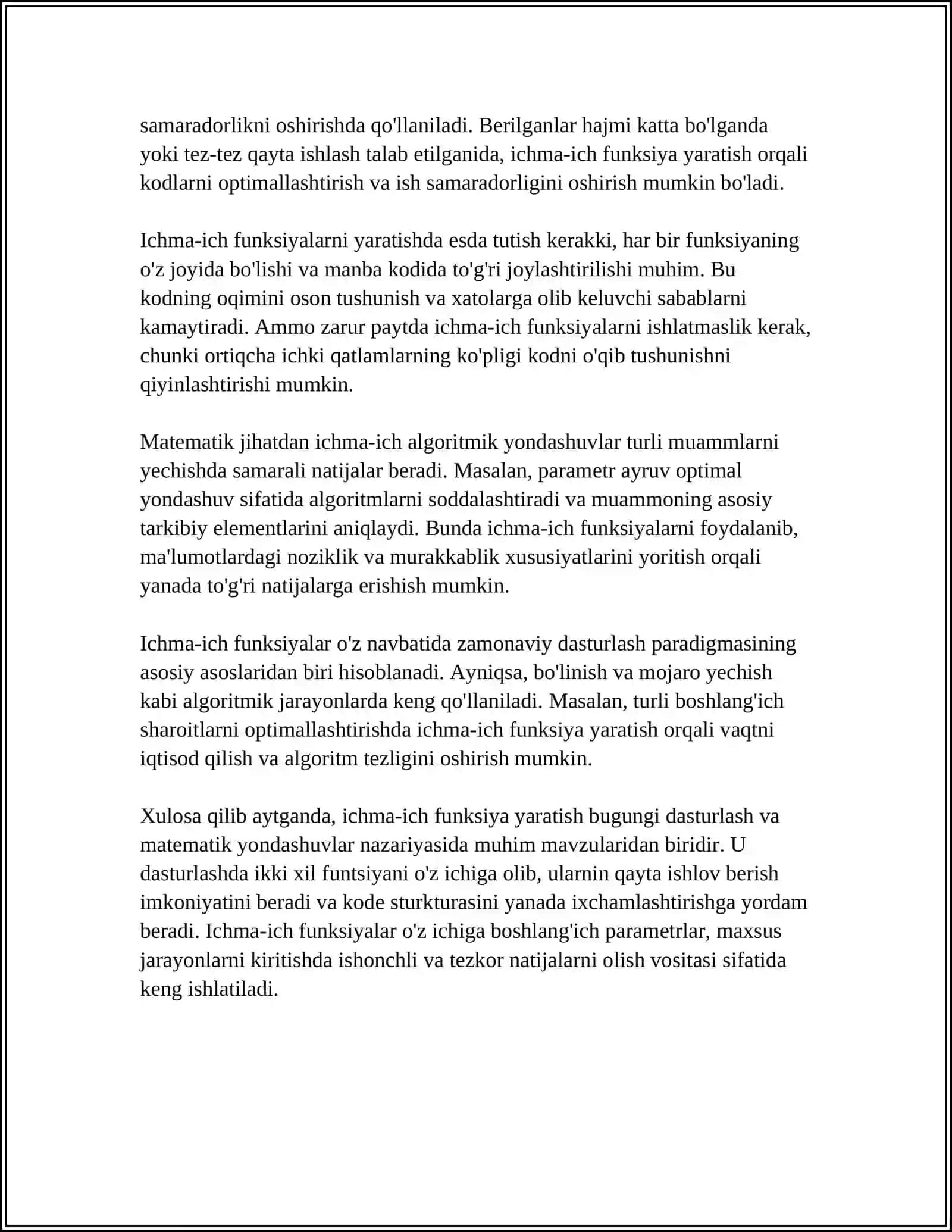 PYTHONDA FUNKSIYALARNING ICHMA-ICH JOYLASHISHI VA ULARNING QÒLLANILISHI 4