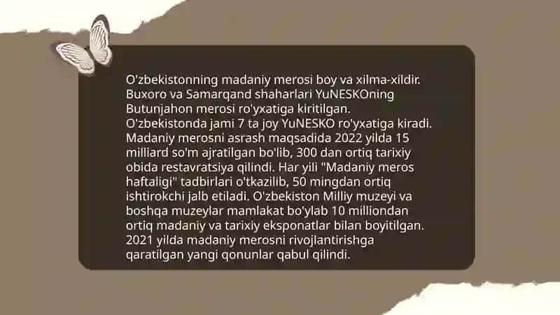 Mustaqillik yillarida O'zbekistondagi manaviy va madaniy taraqqiyot 4