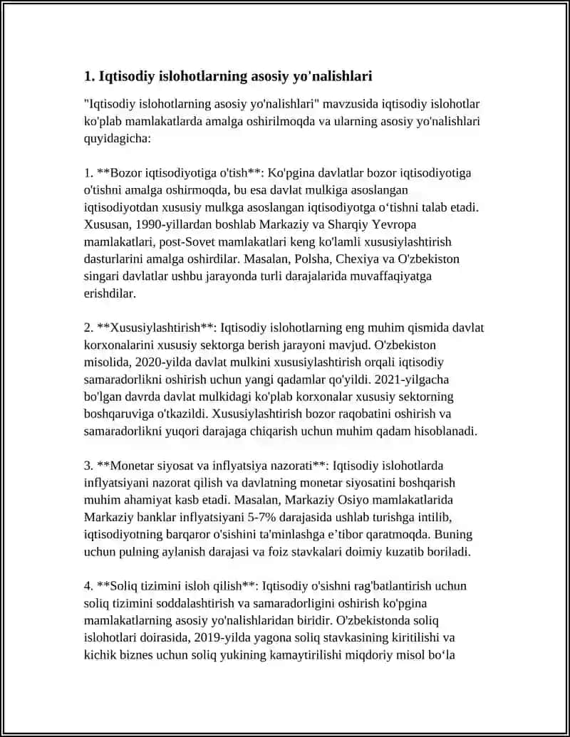 IQTISODIY ISLOHOTLAR, XUSUSIY MULKCHILIKNING SHAKLLANISHI 4
