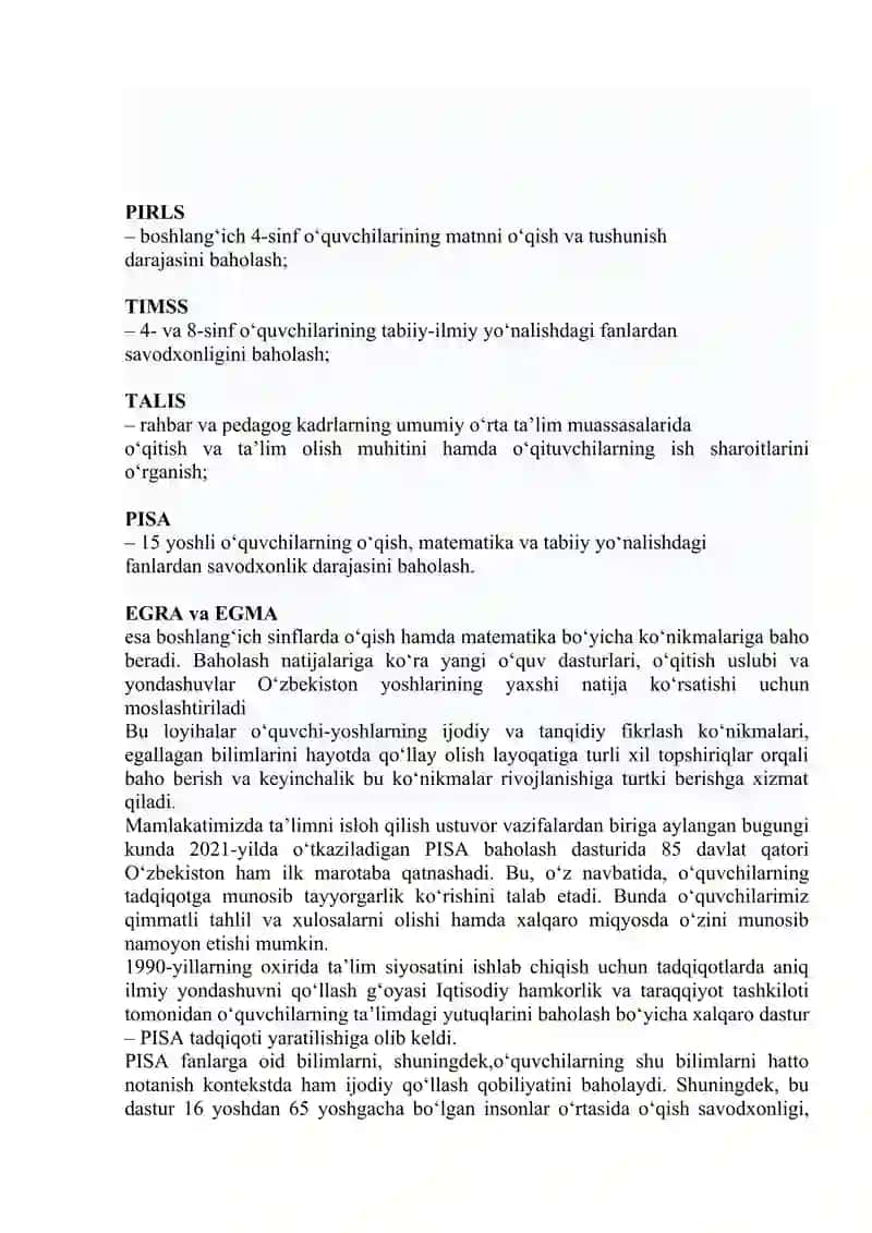 PISA xalqaro tadqiqotlari 4