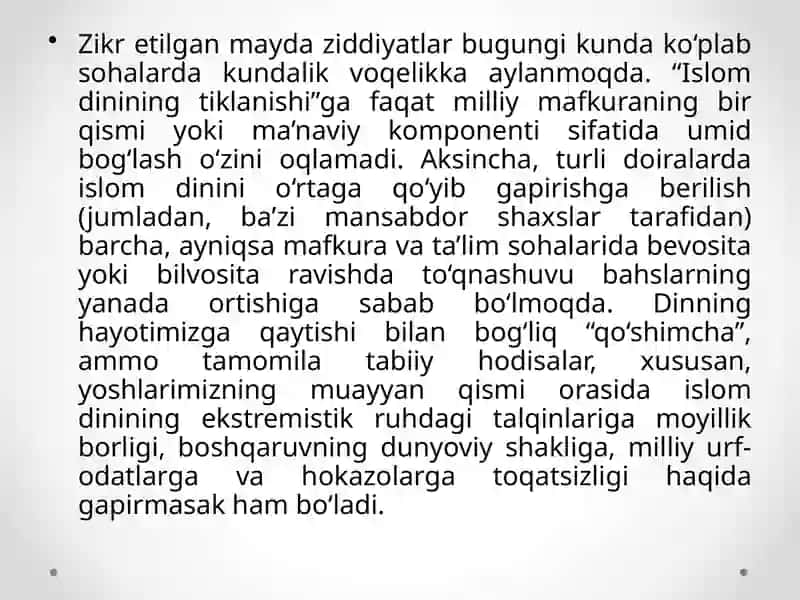 Diniy savodxonlik haqida tushunchalar berish 4