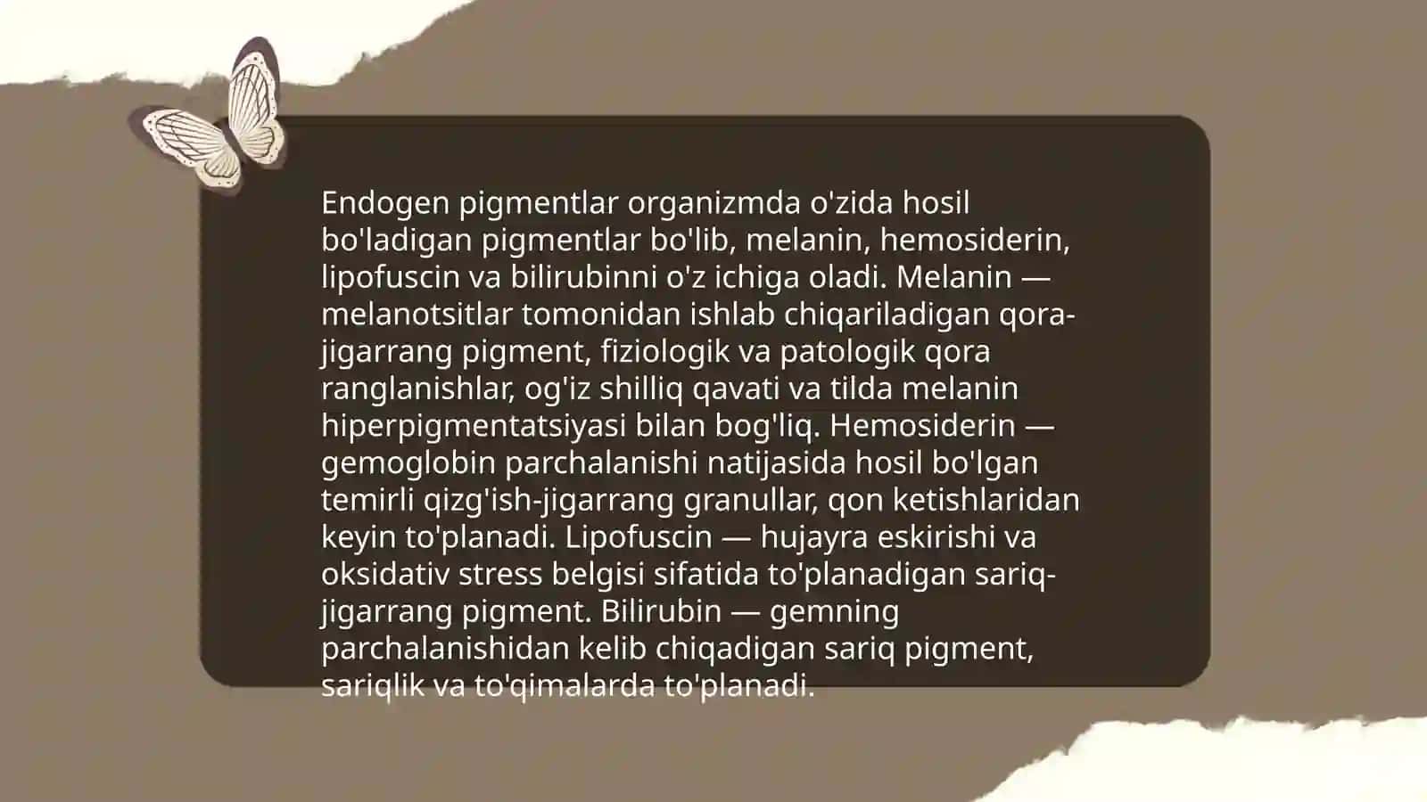 Aralash distrofiyalar. Endogen pigmentlar almashinuvining buzilishi 4