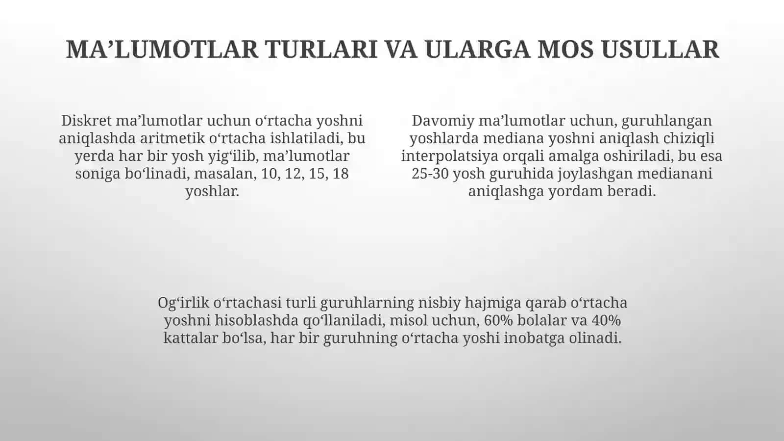 O‘rtachamedianavamodalyoshnianiqlashusullari 4