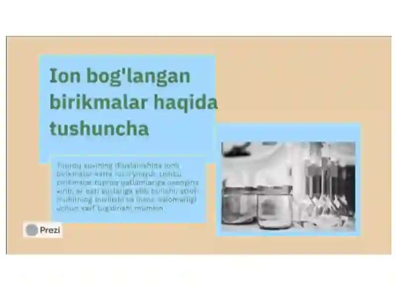 Tuproq suvining ifloslanishida Ion bog'lanishlari birikmalarini aniqlash 4
