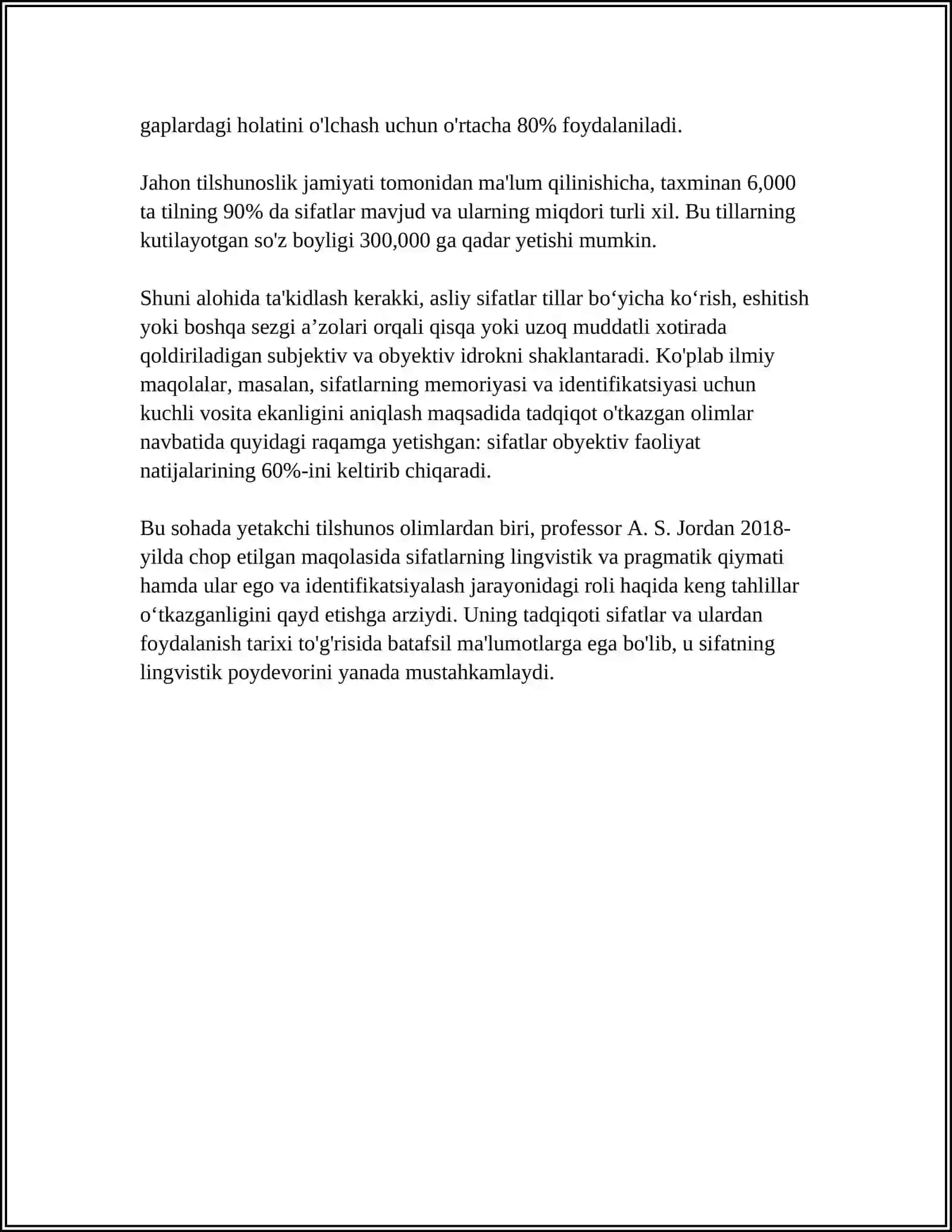 SIFAT SOʼZ TURKUMI SIFAT DARAJALAR ASLIY VA NISBIY SIFAT QOʼSHMA VA JUFT SIFATLAR 4