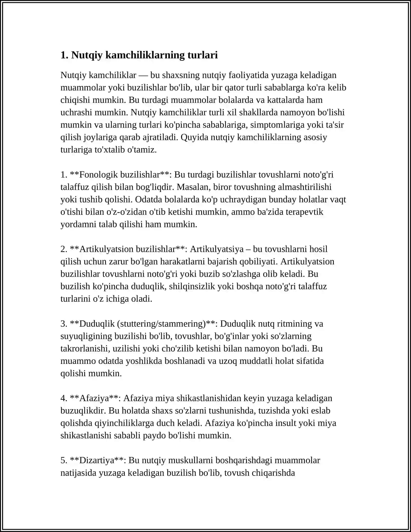 Nutqiy kamchiliklarning turlari 4