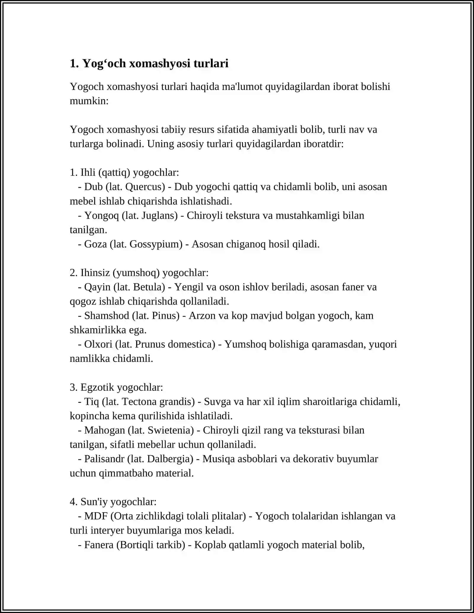 YOG'OCH VA TEMIR TARALAR, ULARNING SIFATINI ANIQLASH 4