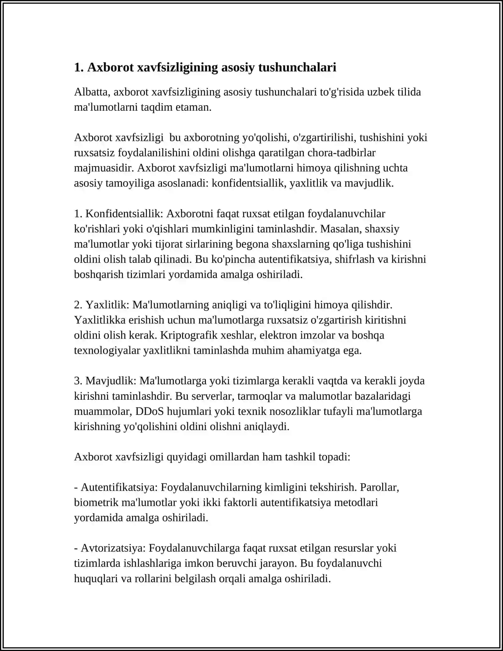 AXBOROT XAVFSIZLIGINING MUSTAHKAM TIZIMINI ISHLAB CHIQISH 4