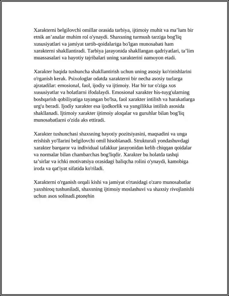 XARAKTER HAQIDA TUSHUNCHA 4